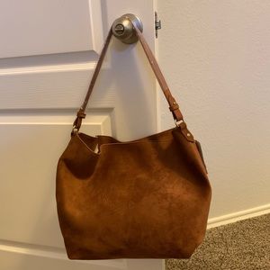Sueded Slouchy Hobo Bag